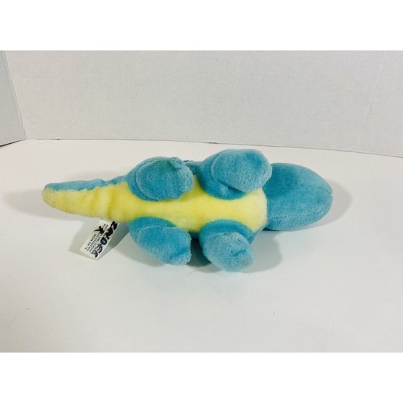 A & B Novelty Dinosaur Plush Blue Yellow Stegosaurus 1982 Stuffed Animal Vintage - Picture 7 of 9